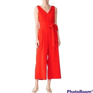 NWT* J Crew* Jumpsuit* Wide Cropped Leg* Wrap Around* Red* Sz 0